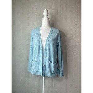J. Jill Pure Jill Blue Cardigan Button Up Cotton blend with Pockets Size XS A7